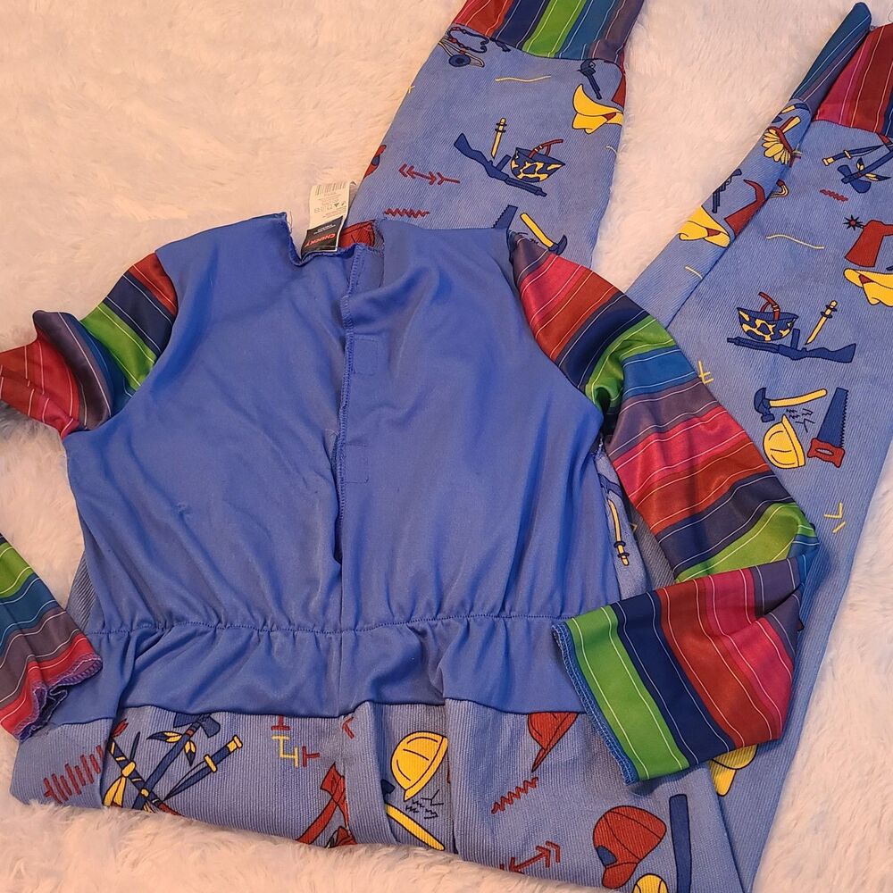 Good Guys Chucky Striped Long Sleeve Overalls Costume Youth L 10/12 Halloween - Picture 3 of 5